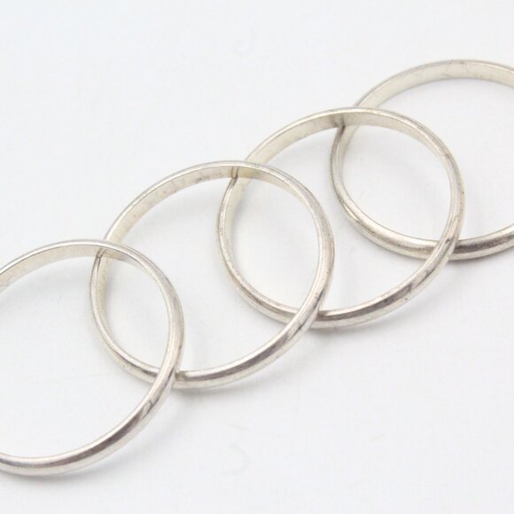 Vintage Sterling Silver Tested Stackable Four (4) Rings - Picture 5 of 9